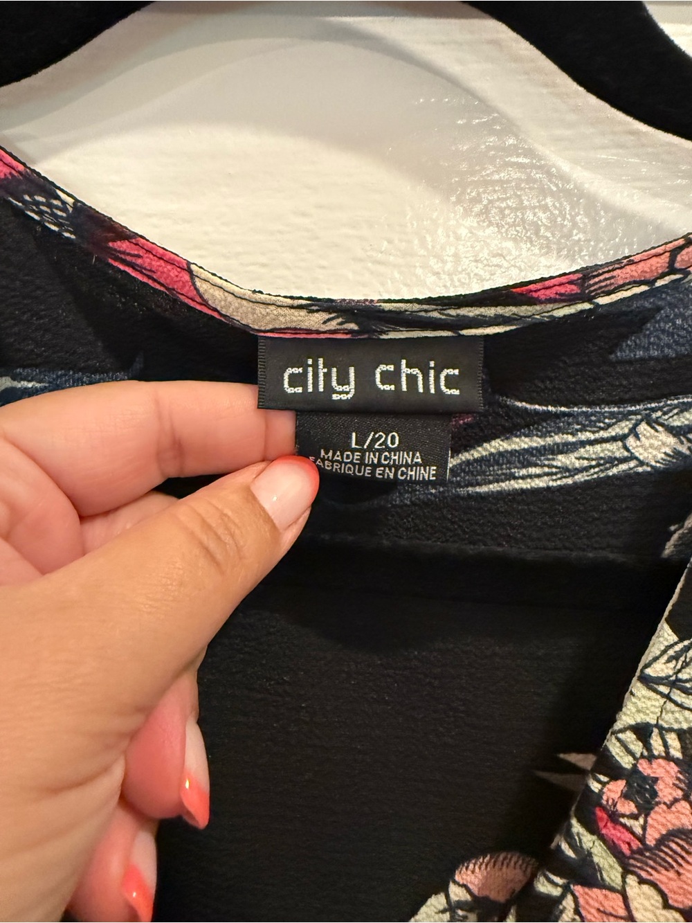City Chic Black Floral Wrap Maxi Dress with Pink and Red Blooms - Picture 2 of 3